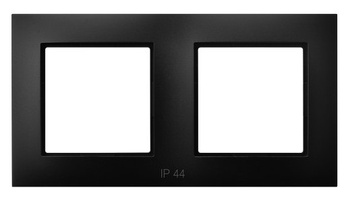 Ramka podwójna do łączników IP-44 seria ARIA kolor Czarny metalik symbol RH-2U/33
