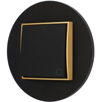 Włącznik dzwonkowy z ramką okrągłą seria MINI kolor czarny złoty