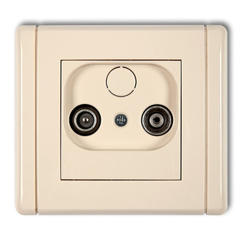 Gniazdo abonenckie RTV końcowe w szeregu gniazd przelotowych 6dB Karlik seria FLEXI 1FG6K kolor beżowy