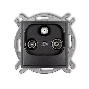 Mechanizm gniazda abonenckiego RTV-SAT końcowego 1,5dB Karlik seria MINI 11MGS kolor grafitowy