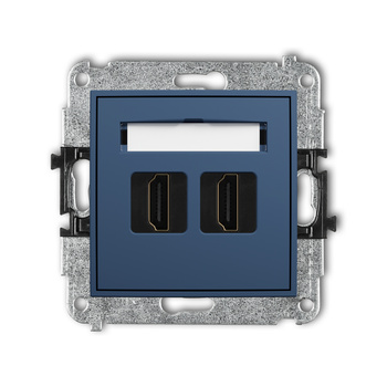 Mechanizm gniazda podwójnego HDMI 2.0, 4K Karlik seria ICON 64IHDMI-4 kolor navy blue