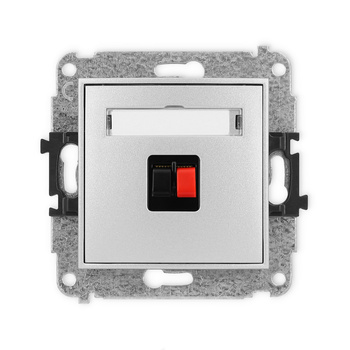 Mechanizm gniazda głośnikowego pojedynczego Karlik seria ICON 7IGG-1 kolor srebrny metalik