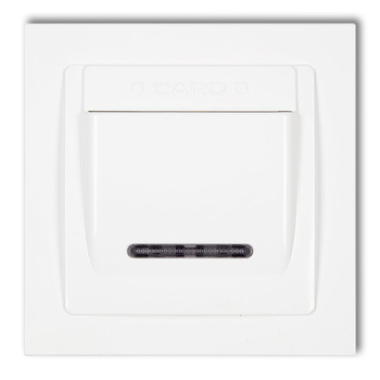 Łącznik hotelowy z ramką uniwersalną pojedynczą z tworzywa DECO Karlik seria DECO 25DSH-1 kolor biały mat