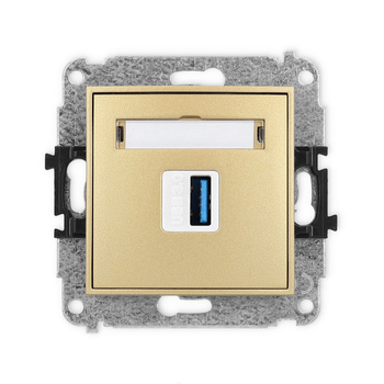 Mechanizm gniazda pojedynczego USB A-A 3.0 Karlik seria ICON 29IGUSB-5 kolor złoty