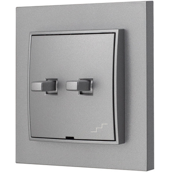 Włącznik schodowy podwójny styl usa karlik mini kolor srebrny