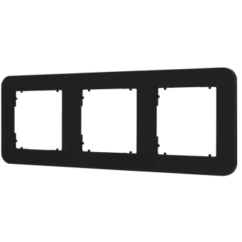 Ramka uniwersalna potrójna zaokrąglona z tworzywa Karlik seria MINI 12MRTZ-3 kolor czarny mat