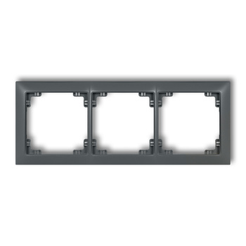 Ramka uniwersalna potrójna z tworzywa DECO Soft Karlik seria DECO 28DRSO-3 kolor grafitowy mat