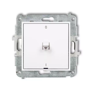 Mechanizm łącznika dwubiegunowego w stylu amerykańskim Karlik seria MINI 25MWPUS-9 kolor biały mat