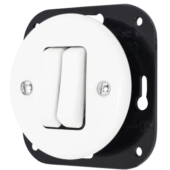 Łącznik do sterowania roletami 'Retro ceramic' bez ramki, 10A-250V~, biały TG-RC-231W