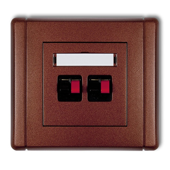 Gniazdo głośnikowe podwójne Karlik seria FLEXI 9FGG-2 kolor brązowy metalik