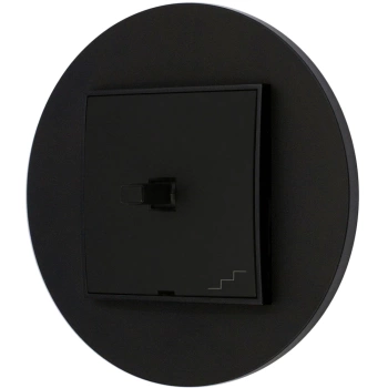 Włącznik schodowy w stylu USA ramka okrągła seria Mini kolor czarny mat