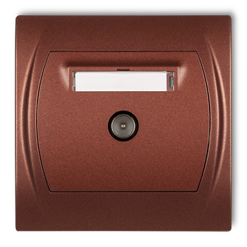 Gniazdo antenowe TV pojedyncze Karlik seria LOGO 9LGTV-1 kolor brązowy metalik