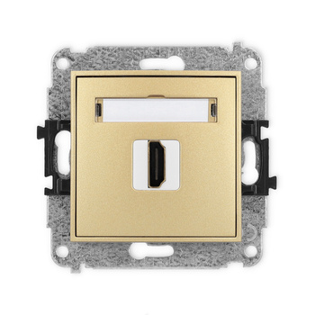 Mechanizm gniazda pojedynczego HDMI 2.0, 4K Karlik seria ICON 29IHDMI-3 kolor złoty