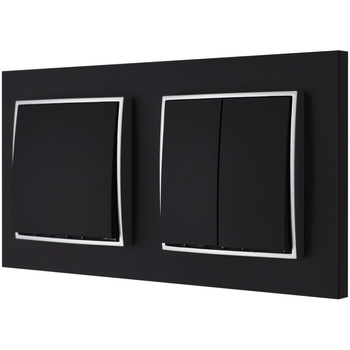 Włącznik światła pojedynczy i podwójny kolor czarny mat/srebrny