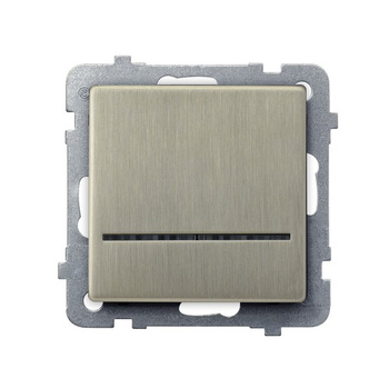 Łącznik jednobiegunowy z podświetleniem niebieskim seria SONATA NOWE SREBRO kolor Nowe srebro symbol ŁP-1RMS/m/44