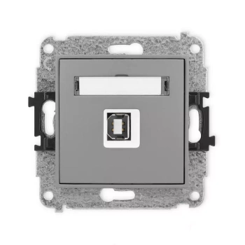 Mechanizm gniazda pojedynczego USB A-B 2.0 Karlik seria MINI 27MGUSB-3 kolor szary mat