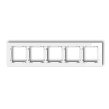 Ramka uniwersalna pięciokrotna - szkło ramka: biała; spód: biały Karlik seria DECO 0-0-DRG-5 kolor biały