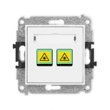 Mechanizm gniazda światłowodowego/optycznego podwójnego Karlik seria ICON 25IGOP-2 kolor biały mat