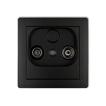 Mechanizm gniazda abonenckiego RTV końcowego w szeregu gniazd przelotowych 6dB Karlik seria DECO 12DG6K kolor czarny mat