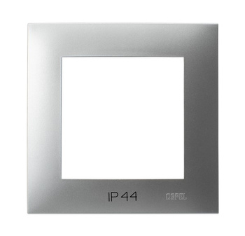 Ramka pojedyncza do łączników IP-44 seria SZAFIR kolor Srebro symbol RH-1Z/18