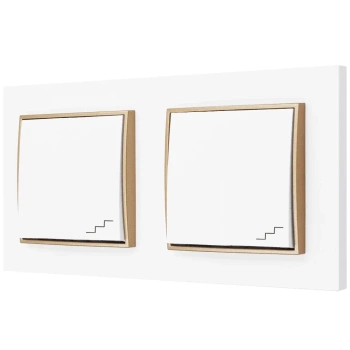 Włącznik światła Dwa schodowe kolor biały/złoty