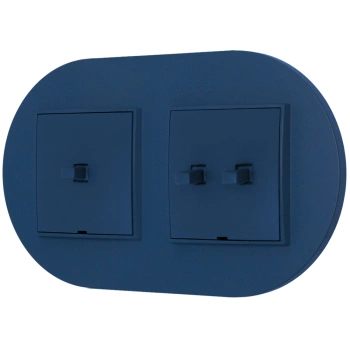 Włącznik pojedynczy i podwójny w stylu USA ramka okrągła seria Mini kolor navy blue