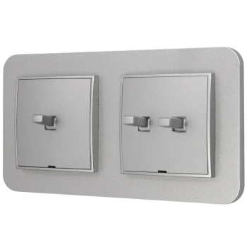 Włącznik pojedynczy i podwójny w stylu USA ramka zaokrąglona seria Mini kolor srebrny