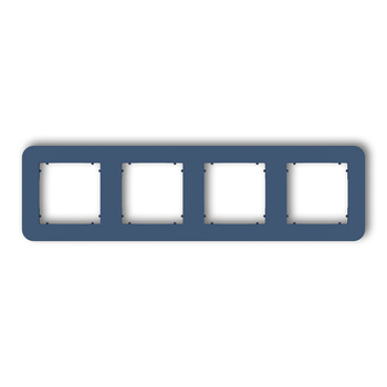 Ramka uniwersalna poczwórna zaokrąglona z tworzywa Karlik seria MINI 64MRTZ-4 kolor navy blue