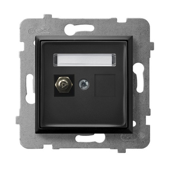 Gniazdo ekwipotencjalne pojedyncze seria ARIA kolor Czarny metalik symbol GPE-1U/m/33