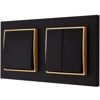 Włącznik światła pojedynczy i podwójny kolor czarny mat/złoty