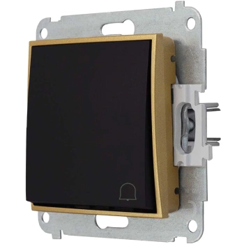 Włącznik dzwonkowy bez ramki karlik mini kolor czarny mat/złoty