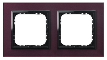 Ramka podwójna seria SONATA kolor Śliwka szkło symbol R-2RGC/61/25