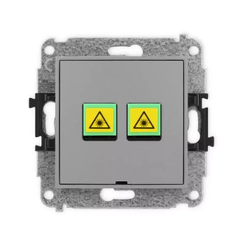 Mechanizm gniazda światłowodowego/optycznego podwójnego, bez pola opisowego Karlik seria MINI 27MGOPBO-2 kolor szary mat