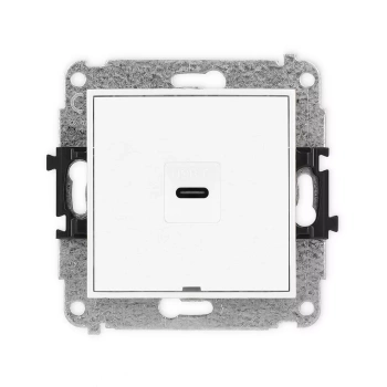 Mechanizm gniazda pojedynczego 1xUSB C-C, bez pola opisowego Karlik seria ICON 25IGUSBBO-7 kolor biały mat