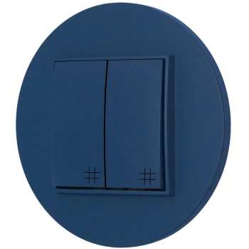 Włącznik krzyżowy podwójny z ramką okrągłą seria MINI kolor navy blue