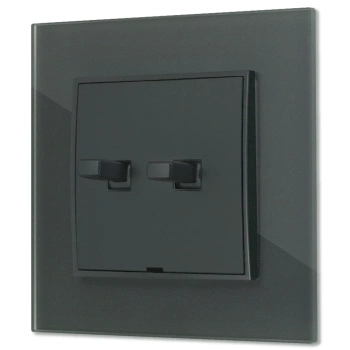 Włącznik roletowy w stylu USA ramka kwadratowa efekt szkła seria ICON kolor grafitowy mat