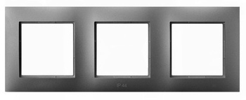 Ramka potrójna do łączników IP-44 seria ARIA kolor Szary mat symbol RH-3U/70