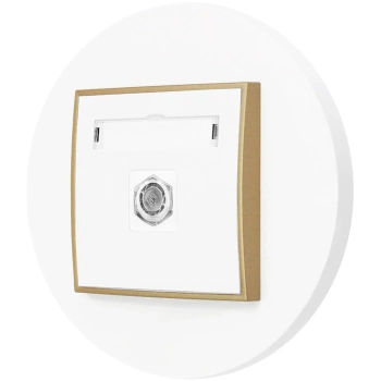 Gniazdo antenowe 1x z ramką okrągłą seria MINI kolor biały złoty