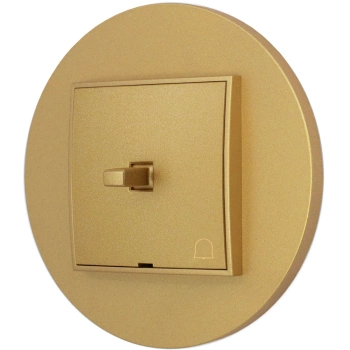 Włącznik dzwonkowy w stylu USA ramka okrągła seria Mini kolor złoty