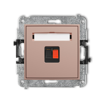 Mechanizm gniazda głośnikowego pojedynczego Karlik seria ICON 62IGG-1 kolor łososiowy