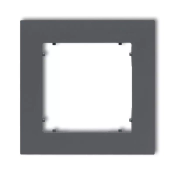 Ramka uniwersalna pojedyncza kwadratowa z tworzywa Karlik seria MINI 28MR-1 kolor grafitowy mat