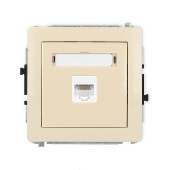 Mechanizm gniazda komputerowego pojedynczego 1xRJ45, kat. 5e, 8-stykowy Karlik seria DECO 1DGK-1 kolor beżowy