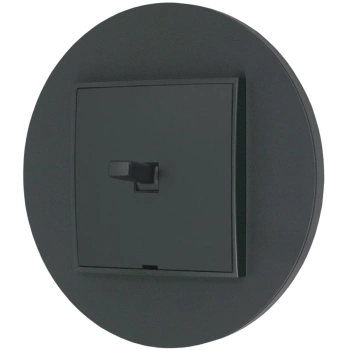 Włącznik pojedynczy w stylu USA ramka okrągła seria Mini kolor grafitowy mat