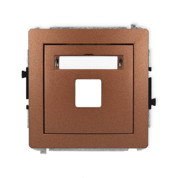 Mechanizm gniazda multimedialnego pojedynczego bez modułu standard Keystone Karlik seria DECO 9DGM-1P kolor brązowy metalik