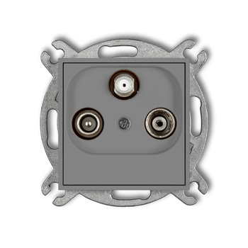 Mechanizm gniazda abonenckiego RTV-SAT końcowego multimedialnego Internet Karlik seria ICON 27IGM kolor szary mat