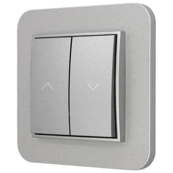 Włącznik roletowy z blokadą z ramką zaokrągloną seria MINI kolor srebrny