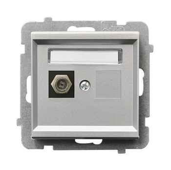 Gniazdo antenowe typu F pojedyncze seria SONATA kolor Srebro mat symbol GPA-1RF/m/38