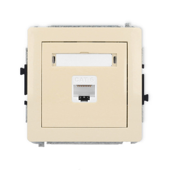 Mechanizm gniazda komputerowego pojedynczego 1xRJ45, kat. 6, 8-stykowy Karlik seria DECO 1DGK-3 kolor beżowy