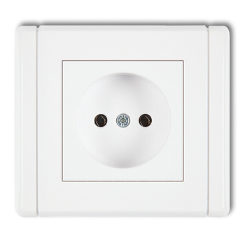 Gniazdo pojedyncze bez uziemienia 2P bez przesłon torów prądowych Karlik seria FLEXI FGP-1 kolor biały