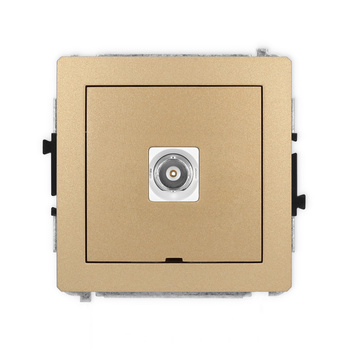 Mechanizm gniazda pojedynczego BNC, bez pola opisowego Karlik seria DECO 8DGBNCBO-1 kolor złoty metalik